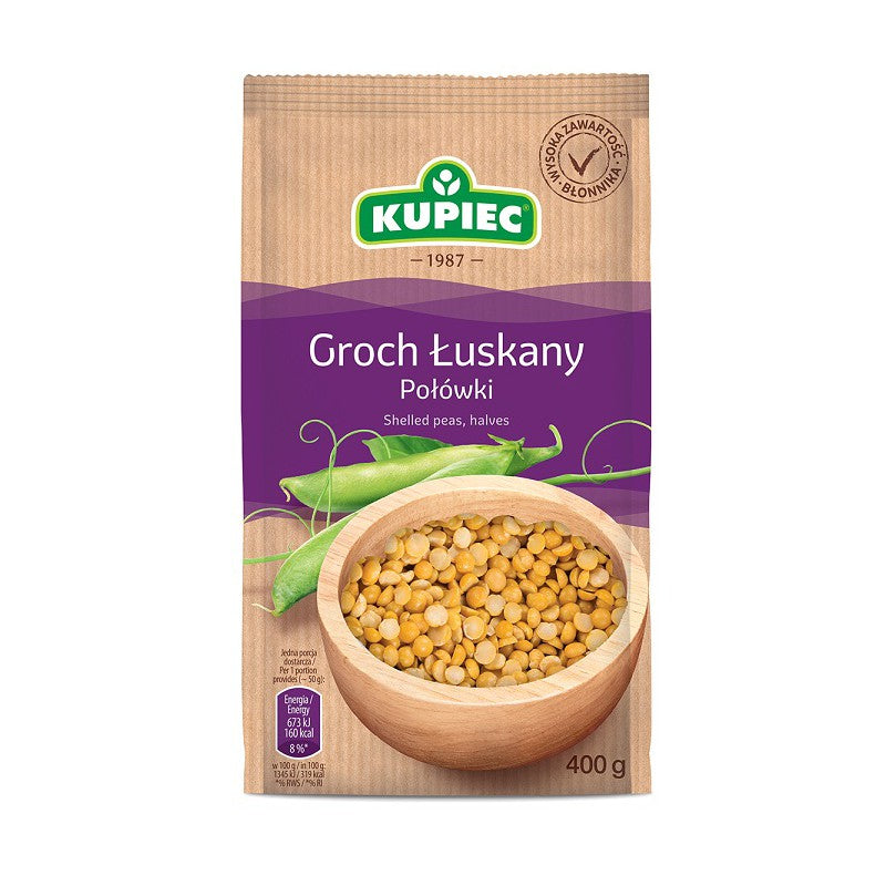 Kupiec Shelled Peas Halves 400g - EuroMax Foods The Good Food Store