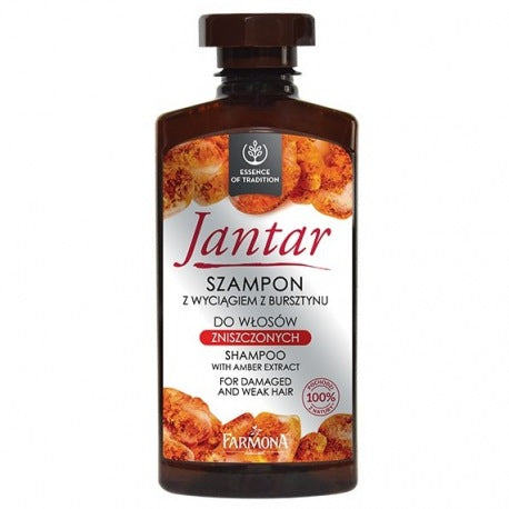 Farmona Jantar Shampoo with Amber Extract for Damaged and Weak Hair 330ml - EuroMax Foods The Good Food Store